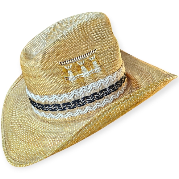 🤠✨ Vintage 70’s Stetson Cowboy Hat – Western Straw | Size 7 1/4 - Picture 5 of 11